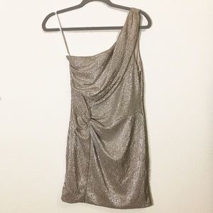 🥂Champagne Chic One Shoulder Mini Dress